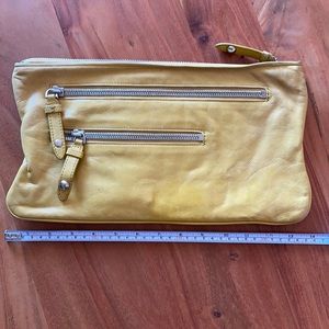 Hobo Leather Clutch/Wristlet-Yellow